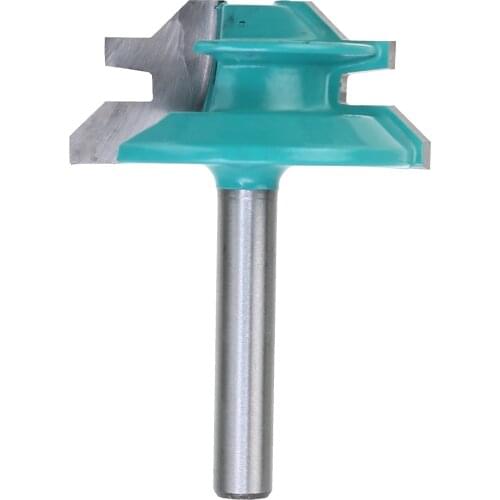 45 Degree Lock Miter Router Bit 1/4" Shank Woodworking Tenon Milling Cutter Drilling Milling for Wood Working Drilling