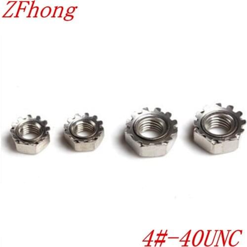 500pcs 4#-40 Stainless Steel A2 Keps nut Multi tooth K-type gear toothed lock nut, Inch Thread, SUS 304 K nut