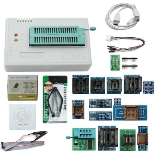HOT-Newest V8.33 Tl866Ii Plus Universal Minipro Programmer Tl866 Nand Flash Avr Pic Bios Usb Programmer+17 Pcs Adapter