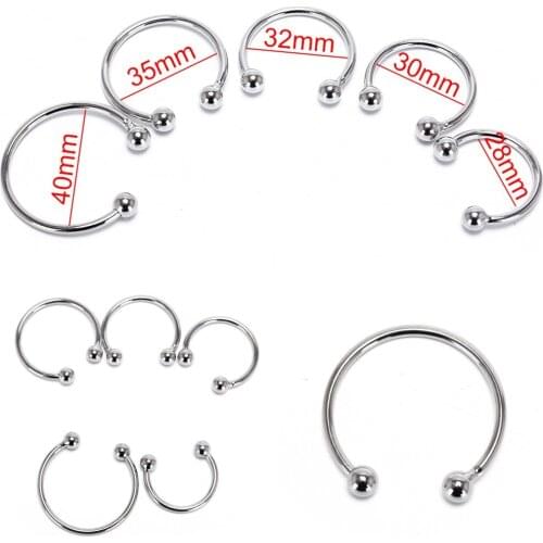 28/30/32/35/40mm Penis Rings Head Glans Stimulating Stainless Steel Penis Ring For Male Penis Enlargement Erection Cocks Ring