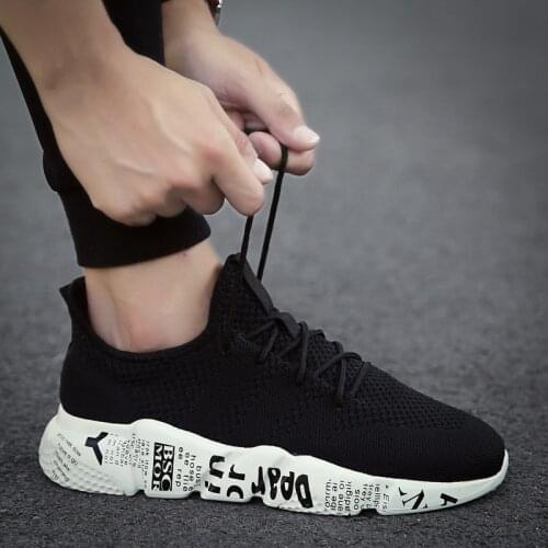 Bomlight 39-48 Letter Printed Casual Vulcanize Shoes Men Solid Cross Tied White Sneakers Anti Skidding Outdoor Walking Shoes Man