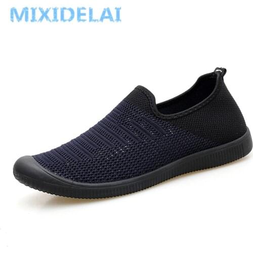 MIXIDELAI Man Casual Shoes Black Blue Man Loafers Flat Breathable Driving Shoes for Male Lightweight Anti-slip Outdoor Footwear