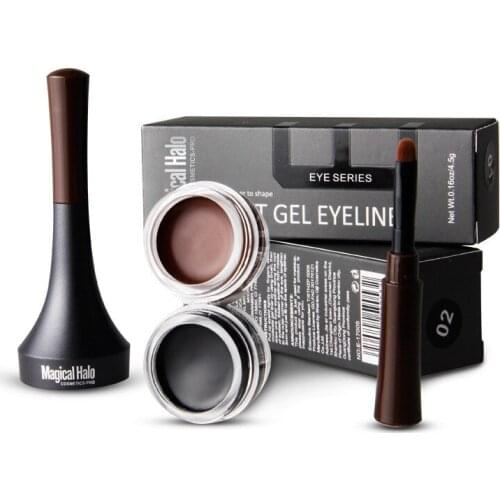 Makeup Waterproof Smooth Black Eyebrow Gel Pencil 2 Colors Eyebrow Tint Brown 3D Natural Eyebrow Pen with Brush Make Up