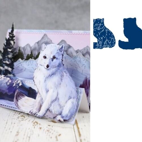 Arctic Fox Metal Cutting Dies Scrapbook Diary Decoration Stencil Embossing Template DIY Greeting Card Handmade 2021 New Arrive