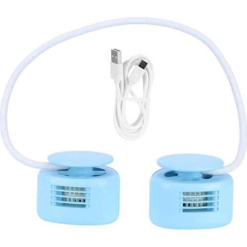 Wall Electric Fan 3 Gear Bladeless Necklace Fan Portable Adjustable Small Fan USB Charging Air Conditioning for Home