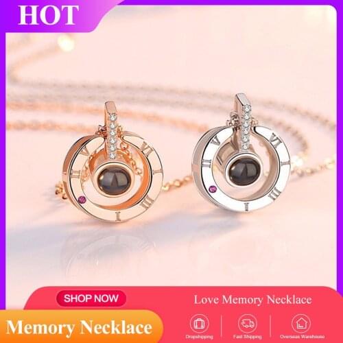 1 Pcs Subloom 100 Languages I Love You Projection Necklace Memorial Day Gift Gift To Express Love Exquisite Necklace