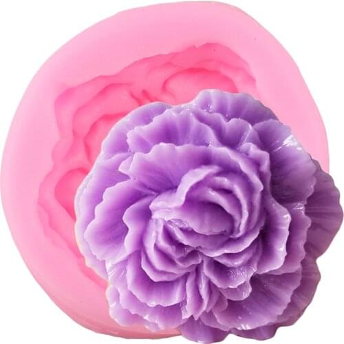 Peony Flower Silicone Molds DIY Wedding Cupcake Topper Fondant Cake Decorating Tools Polymer Clay Soap Chocolate Candy Moulds