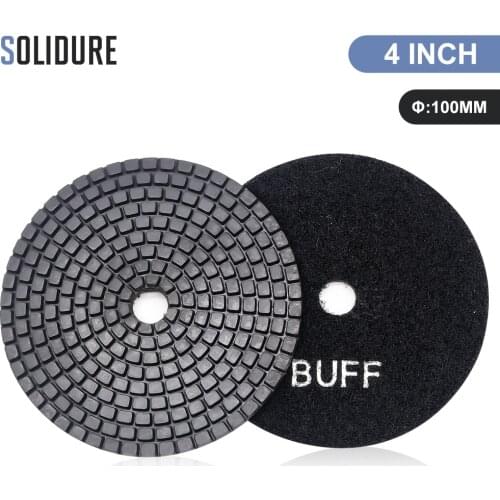 2pc/Lot 100mm black Buff polishing pads for polishing granite,marble and Engineered stone