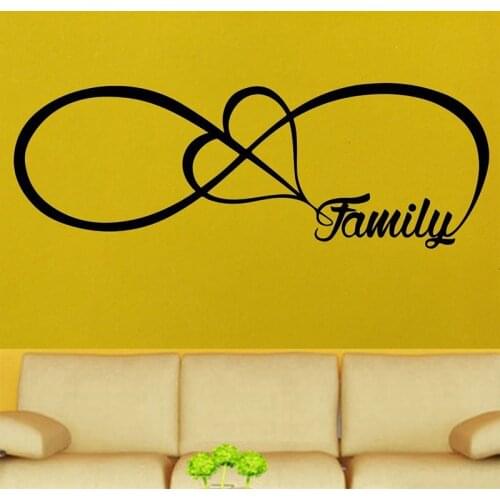 POOMOO Wall Decor Personalized Infinity Symbol LOVE Bedroom Wall Decal Quotes Vinyl Wall Sticker Home Decor