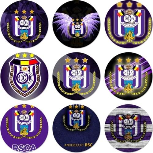 RSC Anderlecht logo football team Icons Pins Badge Decoration Brooches Metal Badges For Clothes Backpack Decoration