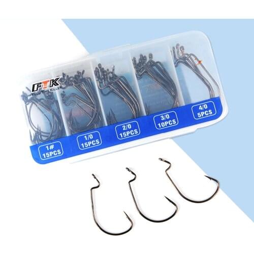 Fishing Hook 60pcs/lot Bass Lure Holder Baitholder Lure Hook Fly Tying Crank Hook Set Saltwater Needle Fishhook Two colors
