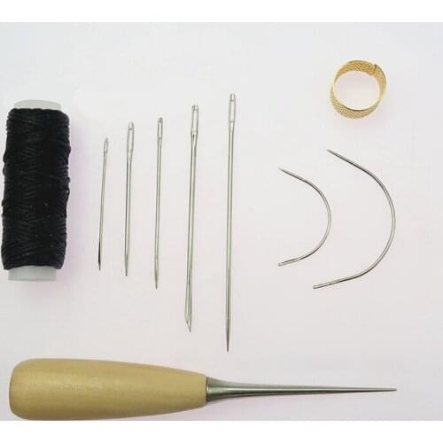 1 Set Sewing Needle Awl Leather Craft Sewing Accessories Stitching Awl Sewing Leathercraft Shoe Repair Tools Supplies