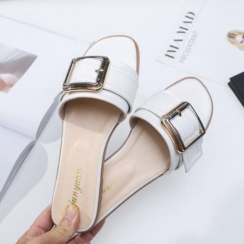 Slippers Women New Fashion All-match In-line Sandals Flat Summer Slides Flip Flops Comfortable Casual Beach Shoes for Outer Wear
