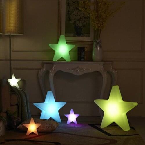 Spot sales LED light-emitting five star bar restaurant colorful decorative chandelier indoor intelligent remote control table l