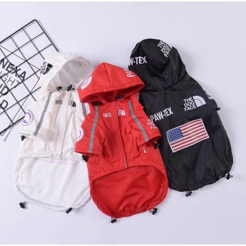Waterproof Dog Raincoat Hoodie Fashion Pet Dog Clothes for Dogs Coat Jacket Windproof Dog Rainwear French Bulldog Puppy Clothing