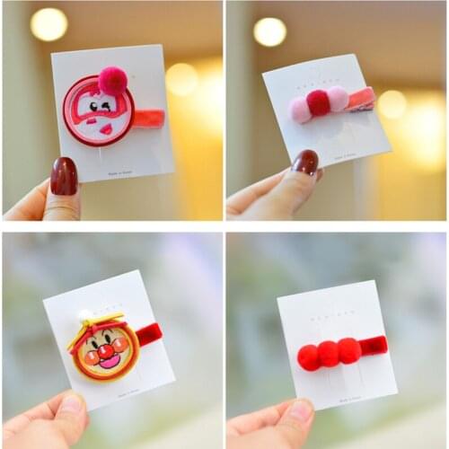 8pcs/Lot Cute Fluffy Balls Pom Pom Hair Clip Barrette Ponytail Holder Hair Clip Hairpins Kids Girls Hair Accessories