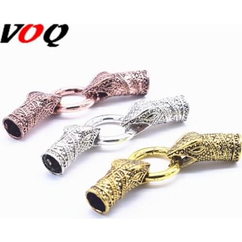 Antique Silver Colour Rose Gold 1 Set Snake Head Clasps Connector for Fermoir Bracelet Diy Jewelry Making Inner Size 10mm