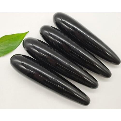 1pcs natural Reiki Stick natural crystal Obsidian massage stick Crystal healing stone Massage Polished Metaphysical Healing Wand