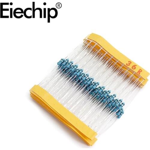 100pcs/lot 1/4W 1% Metal film resistor 36R 0.25W resistance 36 ohm Throught Hole