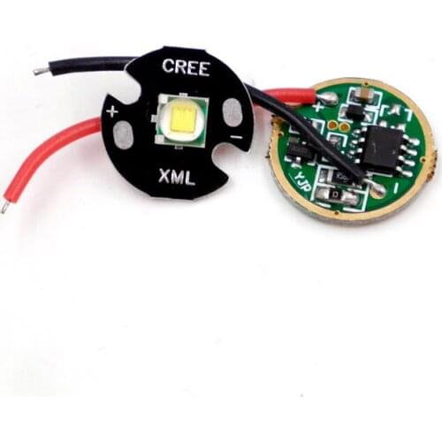 16mm XML XM-L T6 LED Aluminum Base Chip+17mm 1400mA LED Circuit Board for XM-L L2 T6 U2 U3 XP-L V5 flashlight DIY