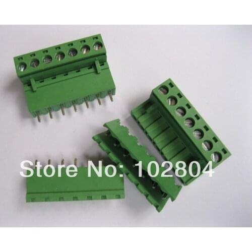 30 Pcs Pitch 5.08mm 7way/pin Screw Terminal Block Connector Green Color L Pluggable Type