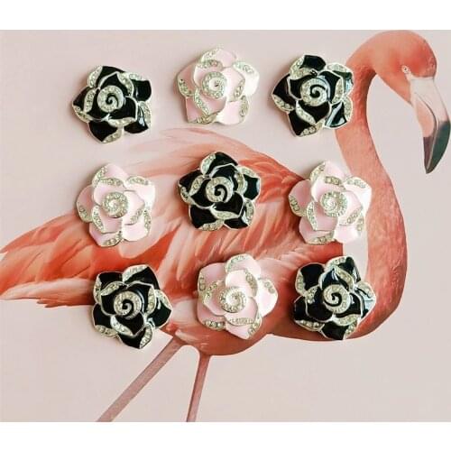 5 pcs/lot 20mm Camellia Flower Oil Painting Buttons Decoration Embellishments for DIY Accessories Handmade for Lady Best Gift
