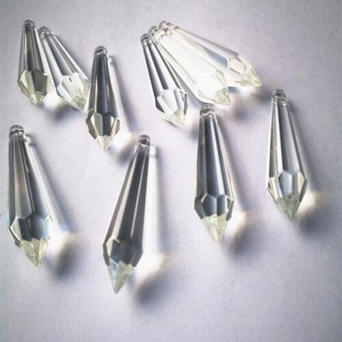 50pcs/lot 63mm Clear Icicle Drops K9 Crystal Chandelier Prisms (Free Rings) Crystal Hanging Pendants,Beads Curtain Accessories