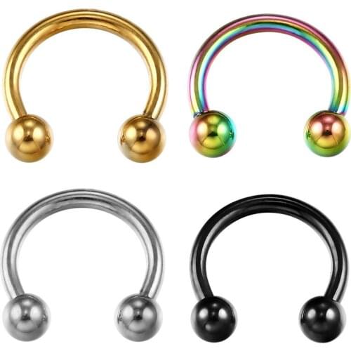 50PCS Wholesale Titanium Circular Barbell Body Piercing Jewelry Labret Lip Nose Rings & Studs Body Piercing ombligo Jewelry