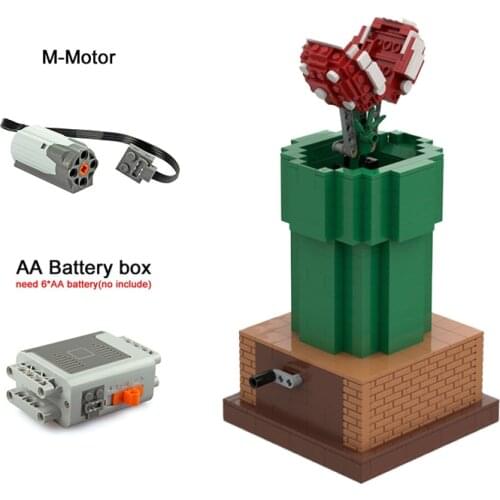 701PCS MOC Building Blocks Classic Nostalgia Games Super Mario Man-eater Flower Assembly Technology Brick Childrens Toys Gifts