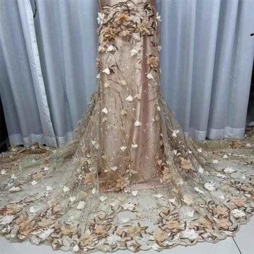 African 3D Lace Fabric 2021 High Quality Tulle Lace Material Dress For Women Embroidery French Lace Fabric Sewing JY-150