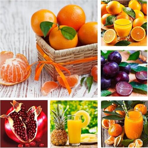 5D DIY Diamond Painting Fruit Orange Square Diamond Round Diamond Mosaic Strawberry Embroidery Home Decoration Can Be Customized