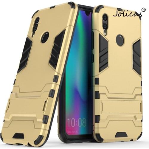 For Huawei Honor 10 Lite Case Cover Luxury Iron Man Stand Case Hard Armor+Soft Silicone TPU Cover for Huawei Honor 10 Lite