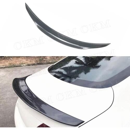 Carbon Fiber Black Rear Trunk Spoiler Boot Sticker Trim Wing for Mercedes Benz C Class W205 C205 C63 AMG 2 Door 2015-2017