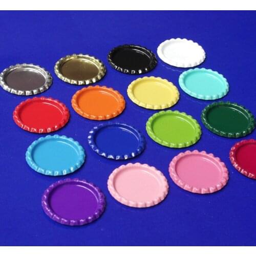 120 Pcs/lot Colored 1'' Flattened Bottle caps Flat Sliver Bottlecap For Crafts & Jewelry Pendant Without Holes 12 Colors