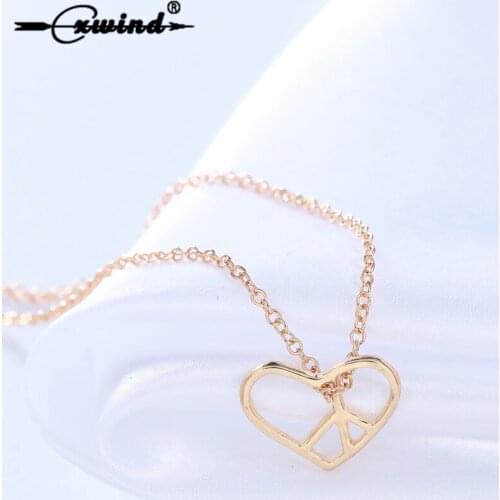 Cxwind Love Heart Pendant Necklace For Women Elegant Hearts Pendants Necklaces For Girl Chain Jewlery