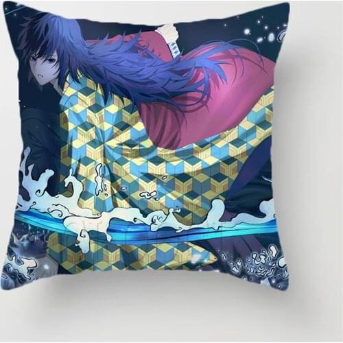Cartoon Anime Demon Slayer Pillow Case for Home Decorative Sofa Car Decor Anime Kimetsu No Yaiba Printed Throw Pillowcase