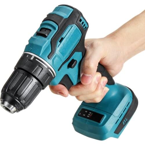 90N.m 13mm Electric Cordless Brushless Impact Drill Rechargable 1800rpm Hammer Drill Screwdriver for Makita 18V Battery