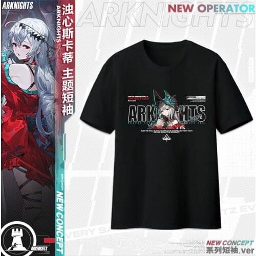 Anime Arknights Skadi Surtr Loose T-Shirt Summer New Men Women Student Casual Tee Cosplay Fashion Short-Sleeved Tops