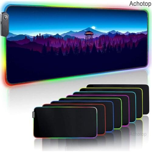 Deep forest firewatch RGB Gaming Mouse Pad Large Mouse Pad Gamer Led Computer Mousepad Mouse Mat with Backlight Carpet Desk Mat