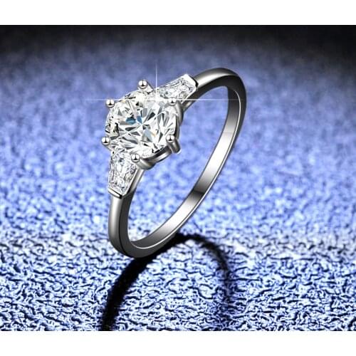 Inbeaut New Popular Pass Diamond Test 1 ct D Color Moissanite Wedding Ring 925 Silver Excellent Cut Moissanite Rings for Women