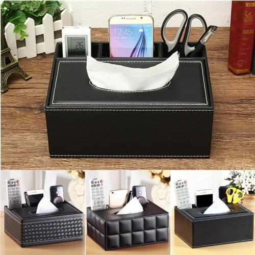 Tissue Box Storage Case Holder Car Napkin PU Leather Bag For car Interior Accessores Home Table Office Hotel Tissue Box Napkin