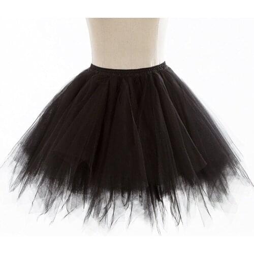 Short Vintage Petticoat Skirt Tutu Petticoat Crinoline Underskirt In Stock for Women Party Dress Free Shipping