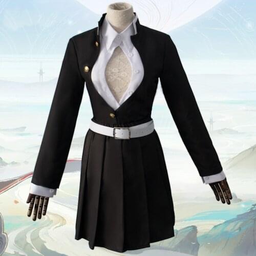 Demon Slayer tiny female demon Killer costume Demon Slayer Kimetsu No Yaiba Kanroji Mitsuri Cosplay Coat Dress Suit Women wig