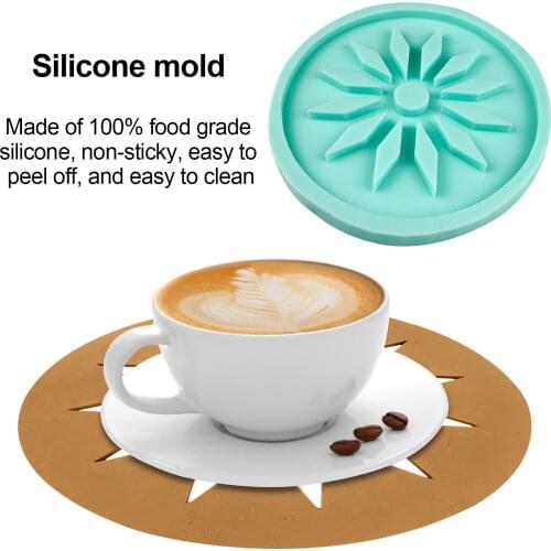 Round Sunflower Coaster Silicone Mold Food Grade Bowl Cup Placemat Mold DIY Resin Craft Cup Mat Casting Mold Handmade Tools