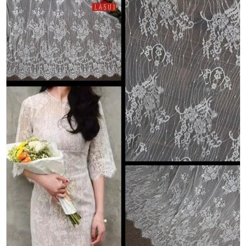 LASUI 1.5m*3m off white black Feel good soft Eyelash lace High cost performance hot pretty dress