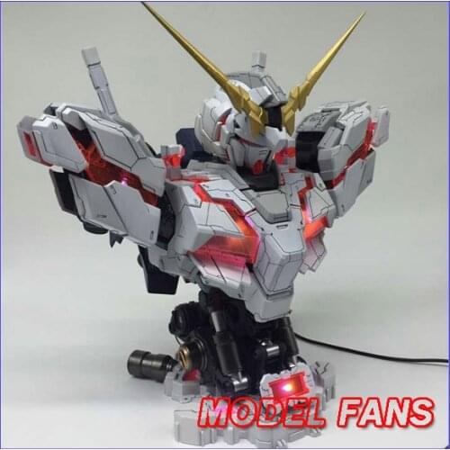 MODEL FANS INSTOCK YIHUI model assembly Gundam unicorn bust model 1:35 contain led light action figure toy
