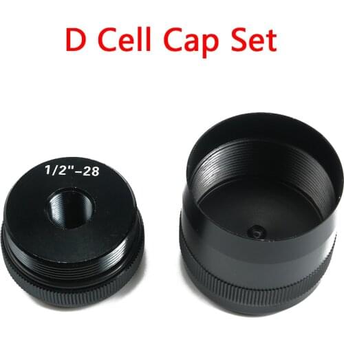 For Maglite D Cell Cap Set 1/2-28 Aluminum End Caps Black High Quality 6061 Aluminum