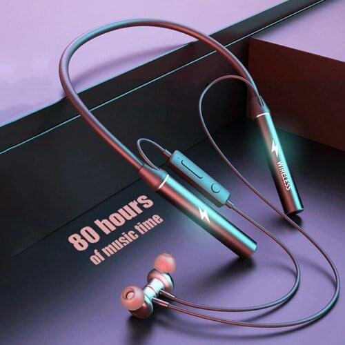 EARDECO 5.0 Bluetooth Headphone Sport Neckband Earphone With Mic Stereo HIFI Wireless Headphones TF Card Earbuds Metal Headset