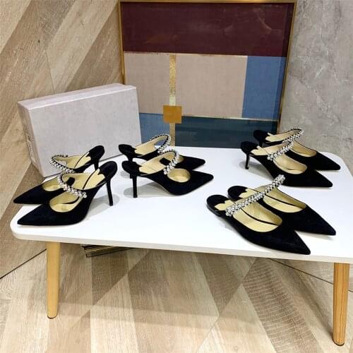 2021 New Fashion Womens High Heels Pointed Toe Shoes Genuine Leather Pumps Luxury Brand Shoes Hot Sell Slingback Pumps