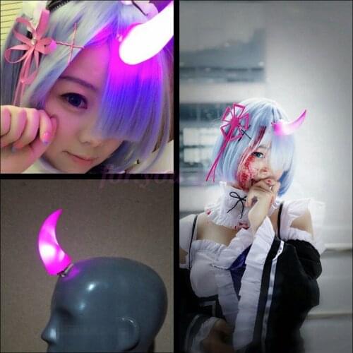 New Japan Anime Re:Zero kara Hajimeru Isekai Seikatsu Rem Cosplay Halloween Devil Horns Anime Cosplay Props Gifts